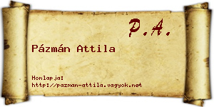 Pázmán Attila névjegykártya